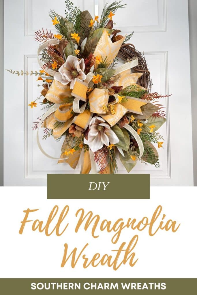 DIY fall magnolia wreath pin