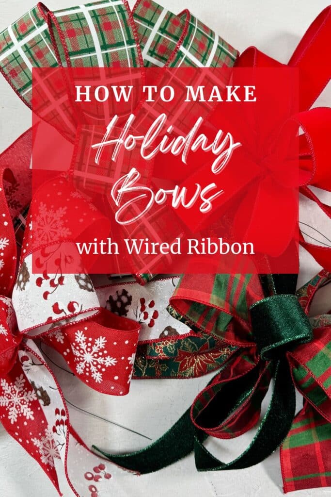 how to make holidays bows with wired ribbon pin