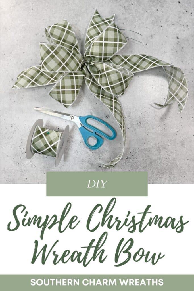 Simple Christmas Wreath Bow pin