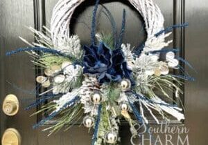 Blog - Blue Silver Winter Magnolia Wreath