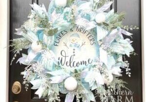 Blog - Blue Snowman Deco Mesh Winter Wreath