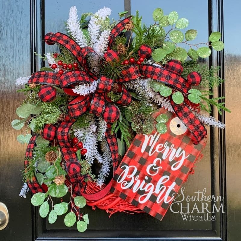 Blog - Buffalo Plaid Merry and Bright Christmas Wreath