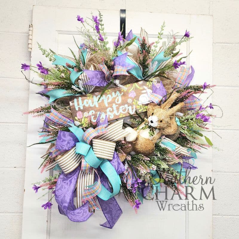 Blog - Bunny Deco Mesh Spring Wreath