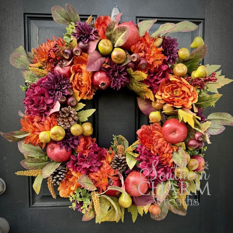Blog - Compact Fall Fruit Wreath