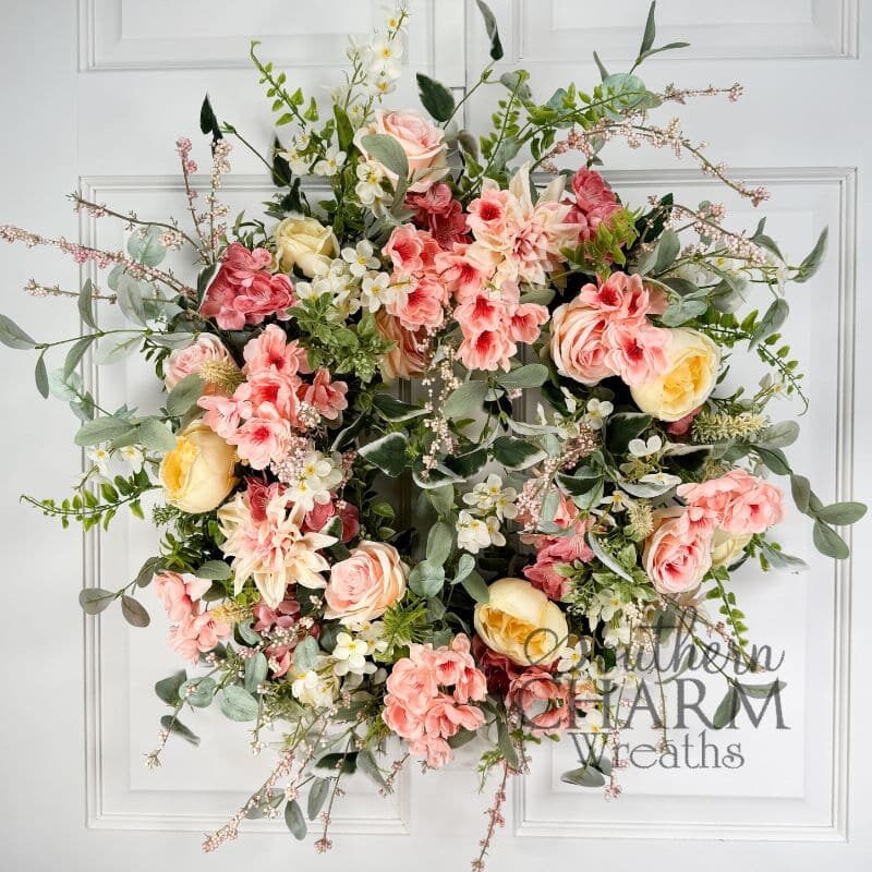 Blog - Compact Spring Rose Grapevine Wreath