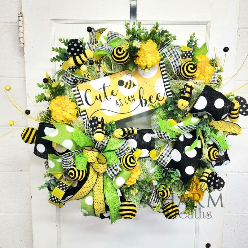 Blog - Cute As Can Bee Deco Mesh Wreath