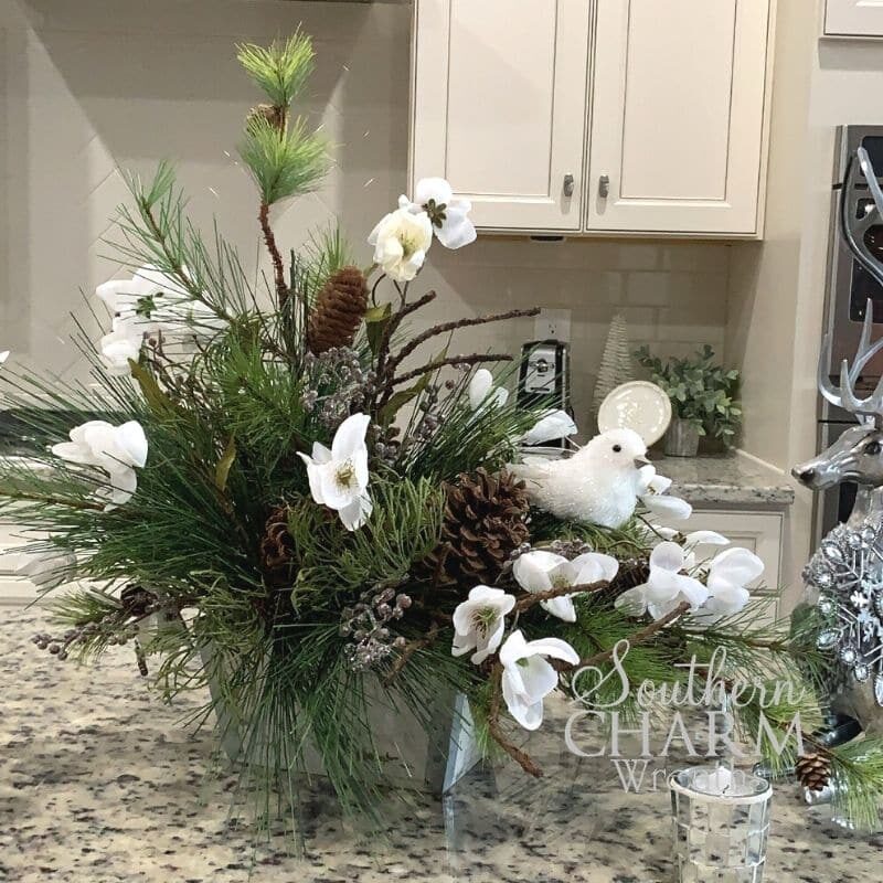 How to make a Winter Floral Arrangement by Southern Charm Wreaths