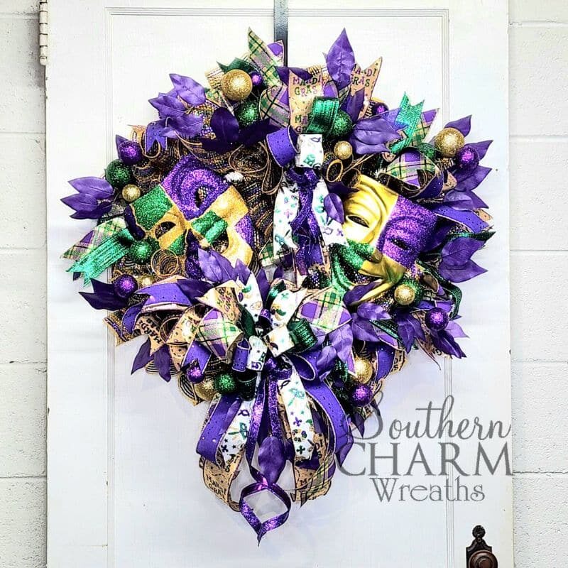 Blog - Deco Mesh Mardi Gras Wreath