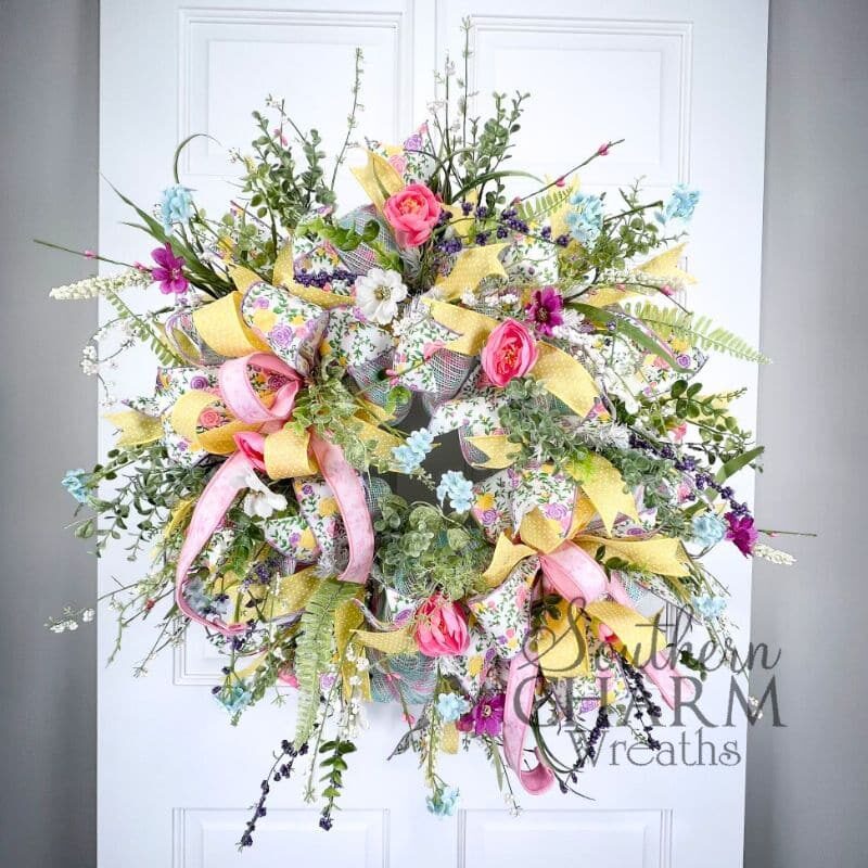 Blog - Deco Mesh Pastel Spring Wreath
