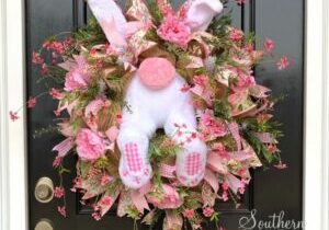 Deco Mesh Plush Easter Bunny Butt Wreath