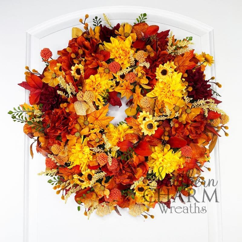 Blog - Fall Chrysanthemum Compact Wreath