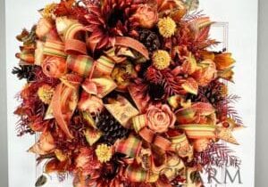 Blog - Fall Floral Wreath on Evergreen Base