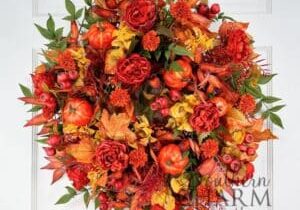 Blog - Fall Peony Pumpkin Compact Wreath