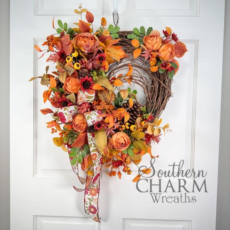 Blog - Fall Peony Sunflower Grapevine Wreath