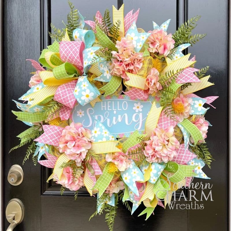 Blog - Feature Deco Mesh Hello Spring Wreath