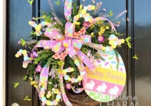 Blog - Featured Happy Easter Silk Flower Grapevine Wreath-2