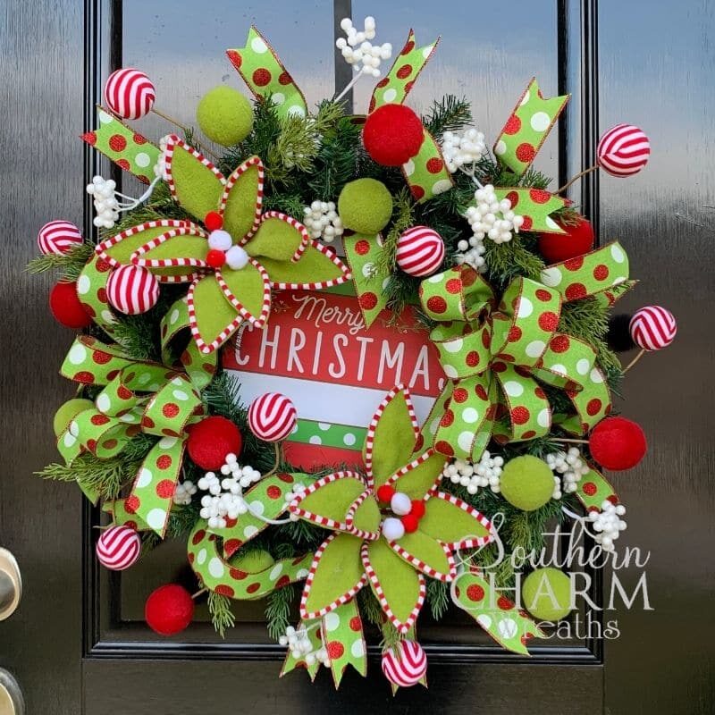 Blog - Featured Whimsical Polka Dot Christmas Wreath