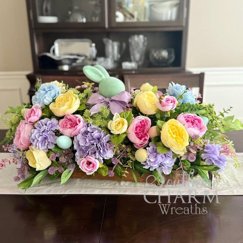 Blog - Flocked Bunny Easter Centerpiece