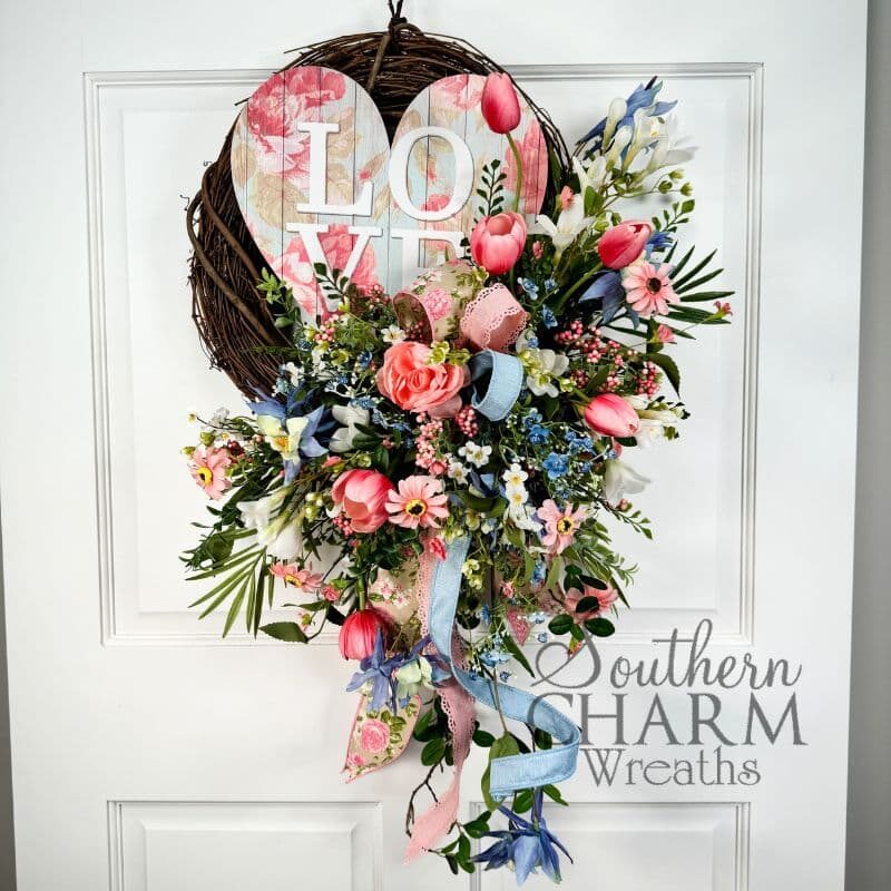 Blog - Floral Love Valentine's Day Grapevine Wreath