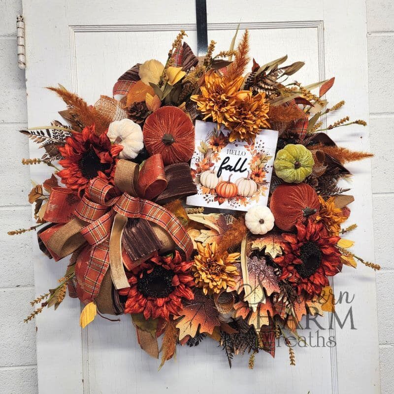 Blog - Hello Fall Rust Colored Deco Mesh Wreath