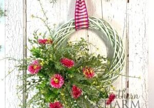 Blog - Hot Pink Gerber Daisy Rattan Wreath