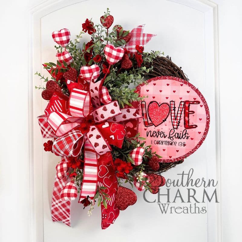 Blog - Love Never Fails Valentines Wreath