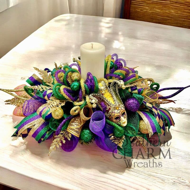 Blog - Mardi Gras Candlestick Arrangement