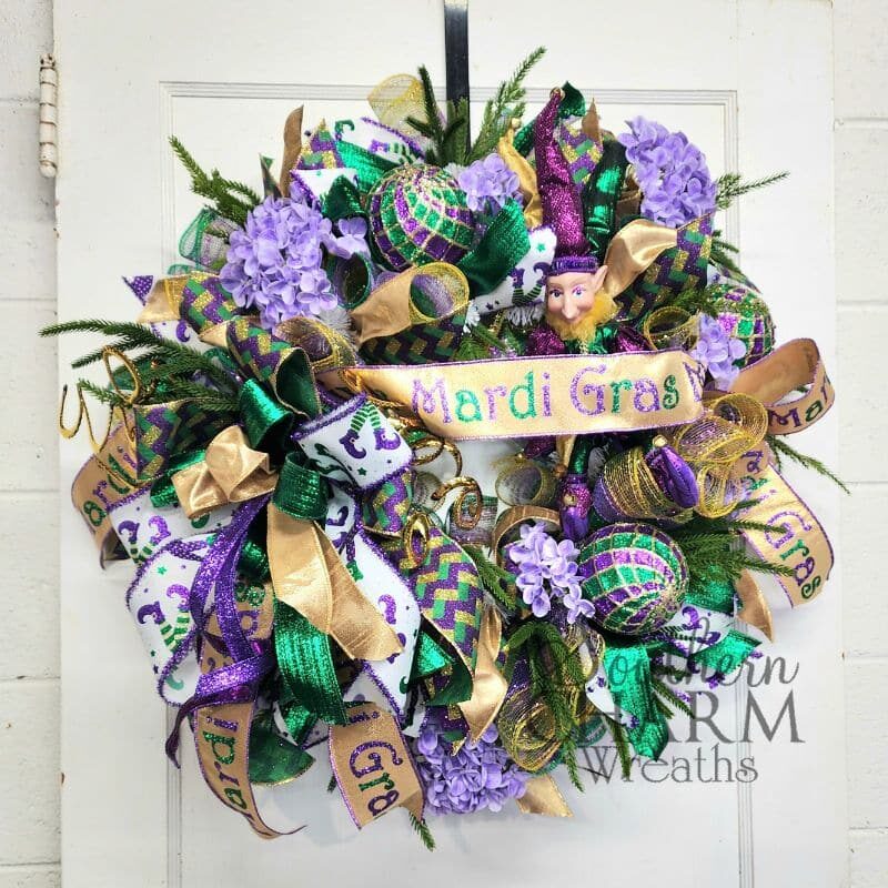 Blog - Mardi Gras Jester Deco Mesh Wreath