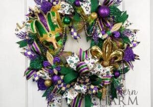 Blog - Mardi Gras Mask Deco Mesh Wreath