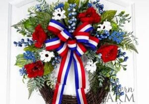 Blog - Patriotic Floral Grapevine Wreath