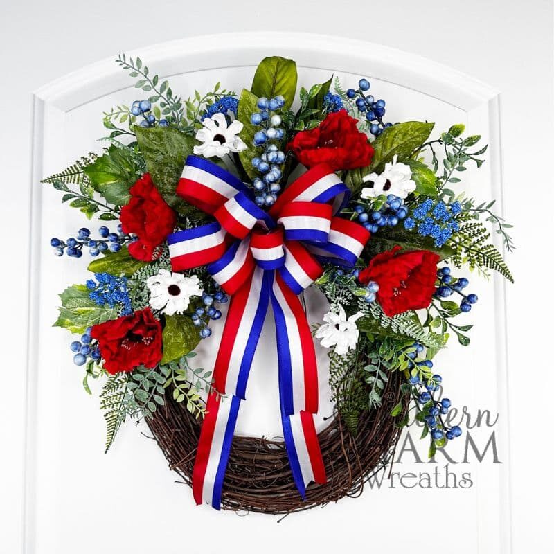 Blog - Patriotic Floral Grapevine Wreath
