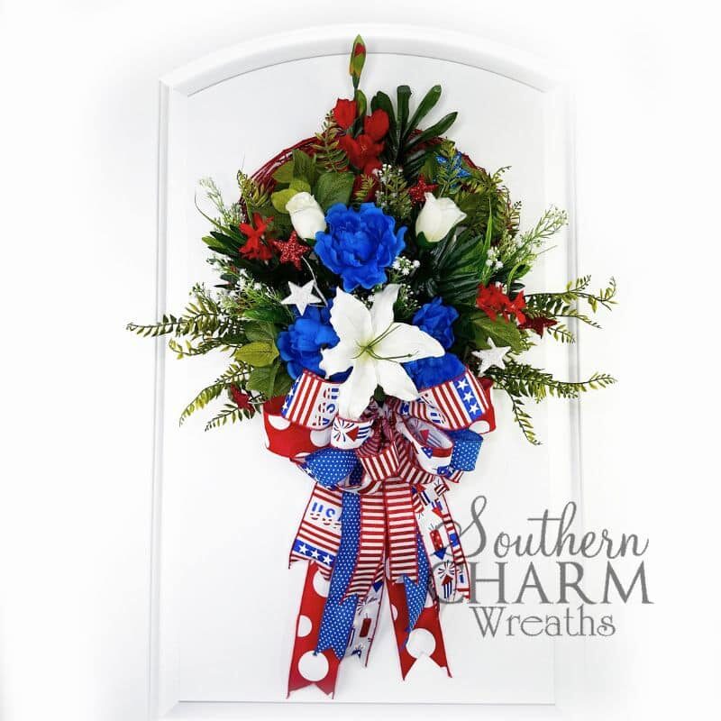 Blog - Patriotic Floral Grapevine Wreath