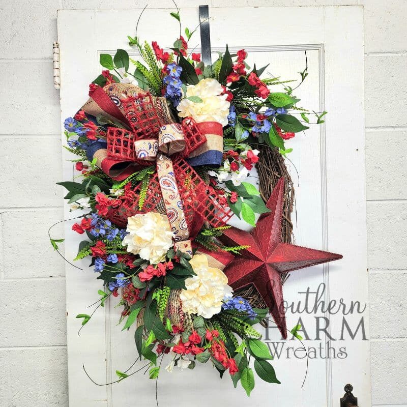 Blog - Patriotic Star Grapevine Wreath