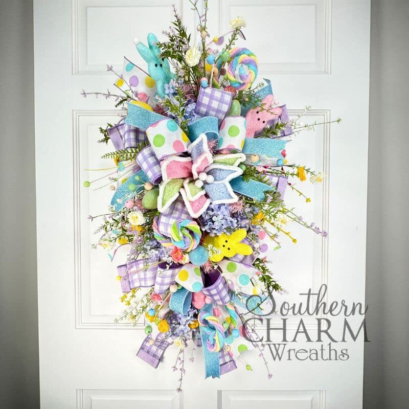 Blog - Pink Easter Bunny Swag Wreath