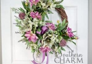 Blog - Purple Clematis Magnolia Summer Grapevine Wreath