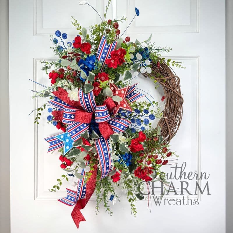 Blog - Red White & Blue Patriotic Star Wreath