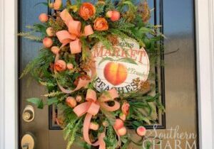Blog - Silk Flower Peach Wreath on Grapevine