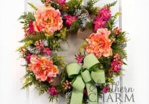 Blog - Spring Peony Deco Mesh Wreath