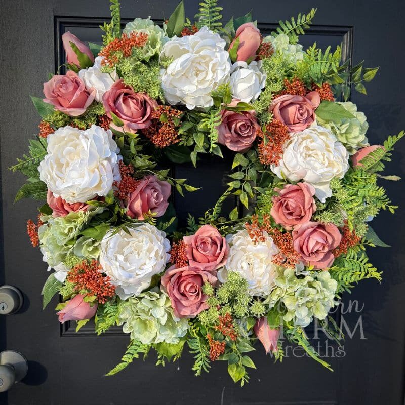 Blog - Spring Peony & Rose Compact Wreath