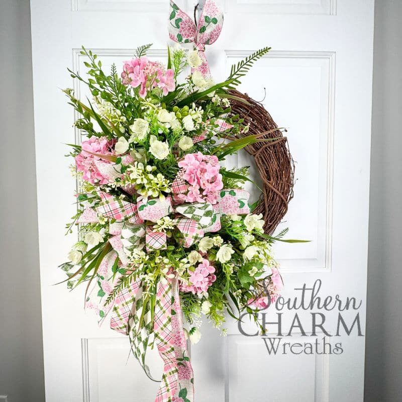 Blog - Spring Pink Hydrangea Grapevine Wreath