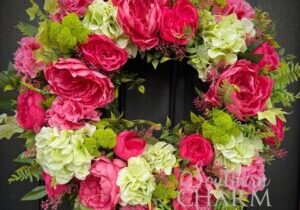Blog - Summer Cabbage Rose & Hydrangea Wreath