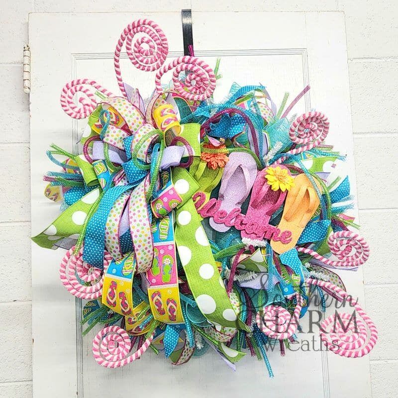 Blog - Summer Flip Flops Deco Mesh Wreath
