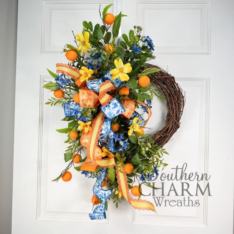 Blog - Summer Orange Grapevine Wreath