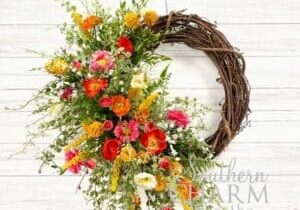 Blog - Summer Poppy Daisy Grapevine Wreath