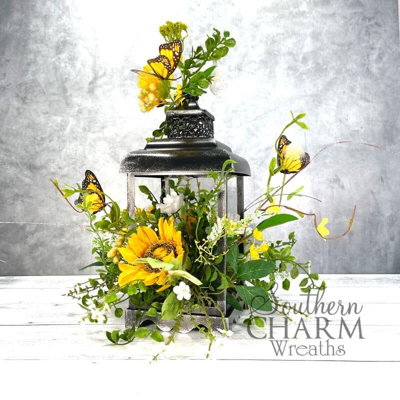Blog - Summer Sunflower Butterfly Lantern Arrangement