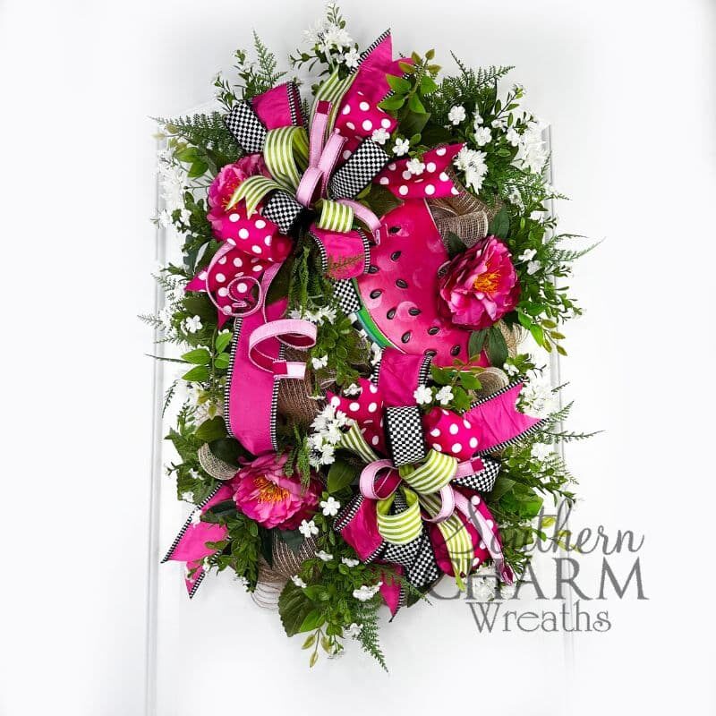 Blog - Summer Watermelon Deco Mesh Wreath