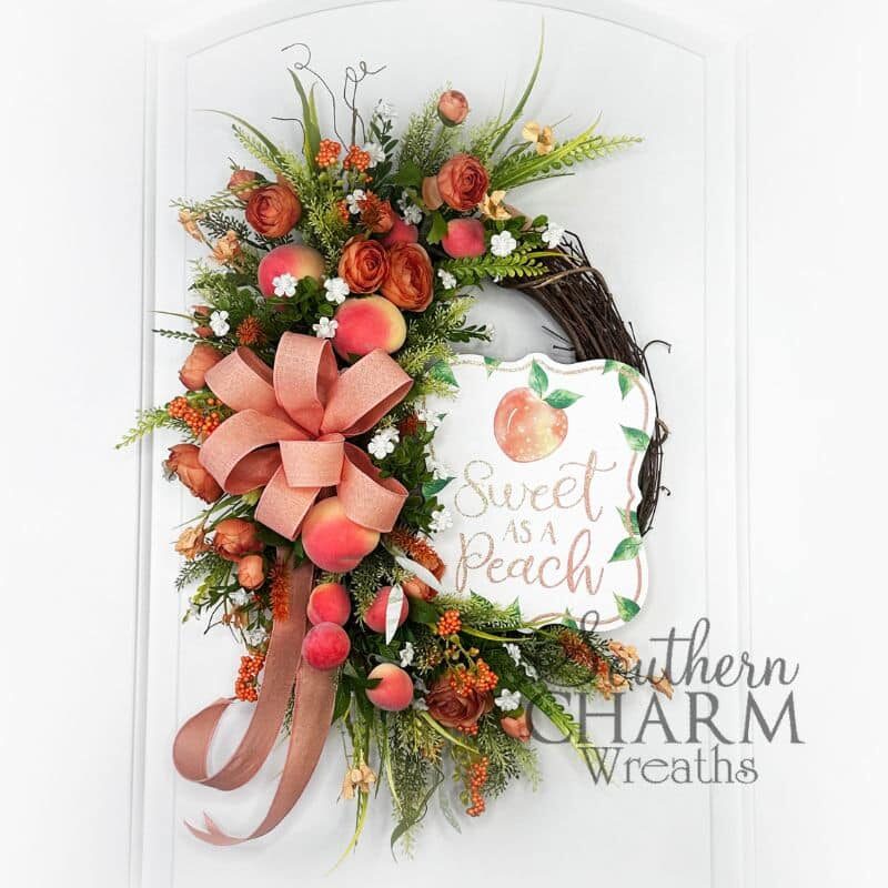 Blog - Sweet As A Peach Grapevine Wreath