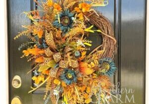 Blog - Teal Sunflower Fall Wreath