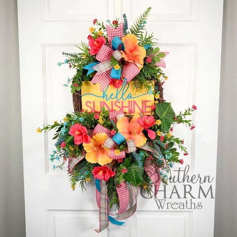 Blog - Tropical Hibiscus Grapevine Wreath