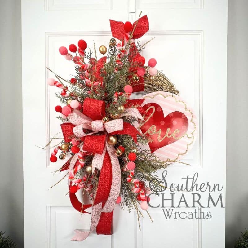 Blog - Valentine's Day Grapevine Love Wreath Pink Red